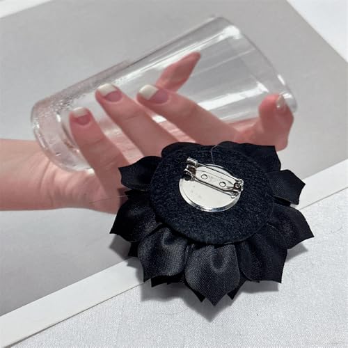 Image of Elegant Leather Peony Flower Brooch Pin for Women Men Handmade Dainty Imitation Leather Rose Floral Brooches Lapel Pins Glossy Wedding Holiday Christmas Dress Accessories Jewelry Gift