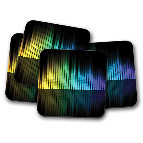 Set di 4 sottobicchieri con equalizzatore musicale per DJ Teen Teenager Brother Son Gift #8878