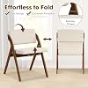 AHDHMCM Folding Dining Chairs Set of 2, Farmhouse Upholstered Accent Chair with Non-Assembly Design, Padded Seat & Cushion Backrest, Portable Wood Kitchen Chairs for Party, Picnic & Home Office