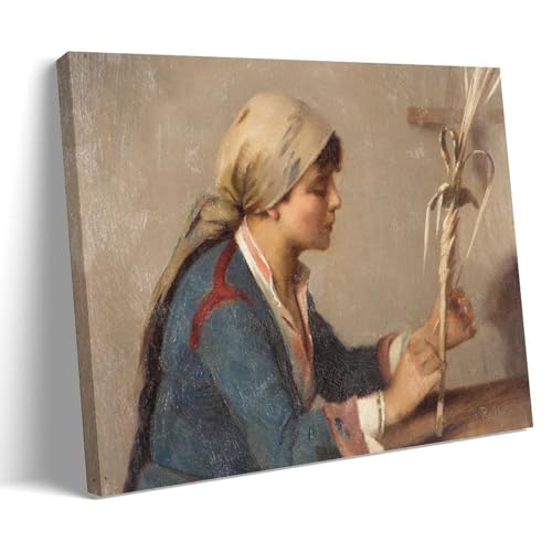 Affiche d'art académique Jeune Fille Tressant des Saules par Theodoros Ralli impression sur toile 20x30