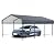 COSIEST 12'x20' Carport with Galvanized Steel Roof, Heavy Duty Metal Carport Canopy, Outdoor Garage Car Shelter Shade for Car, Boats and Truck