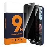Carantee 2 Stück Schutzfolie für Panzerglas für iPhone 12/12 Pro(6,1 Zoll) Sichtschutz, 9H Härte Sichtschutzfolie, 2,5D Blasenfrei, HD Privatsphäre Anti-Spy iPhone 12 Displayschutz Blickschutzfolie