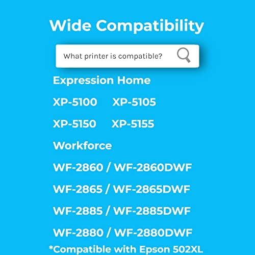 Cartridgeify 502XL Compatible with Epson 502 502XL Ink Cartridges Multipack, for Expression Home XP-5100 XP-5105 XP-5150 XP-5155, Workforce WF-2860 WF-2865 WF-2880 WF-2885