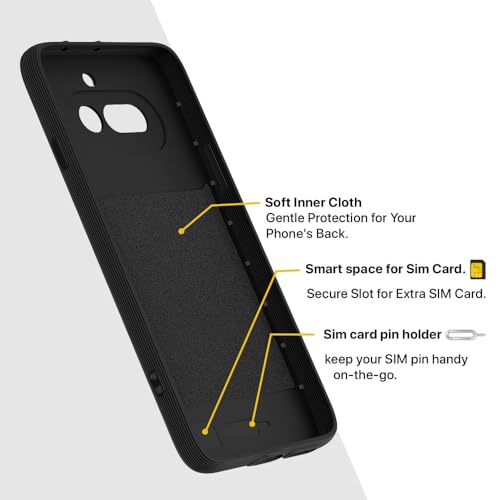 Image of Shockproof Case Compatible with Nothing Phone (4a) 5G | Full Camera Protection | TPU Flexible Back Cover for Nothing Phone (4a) 5G (Matte Black)