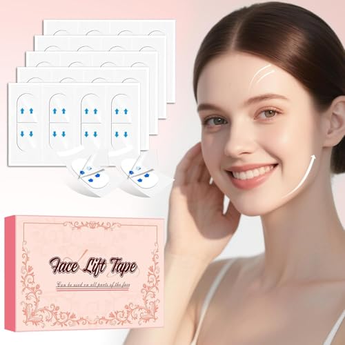 Image of Face Lift Tape, 200PCS Face Tape, Face Lift Tape Invisible, Face Tape Lifting Invisible 8 Hours of Sustained, Perfect Facial Contouring, Visually Create A More Defined Jawline and Cheekbones