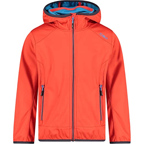 CMP Softshell jacket with fixed hood, Boy, Fire-Danube, 104