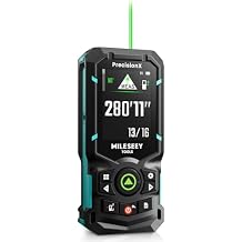 MILESEEY S50 Green-Beam Laser Distance Measure - 400ft Laser Measure, P2P, Side-Laser Alignment, Rechargeable, 2.4" IPS Backlit Display, Area/Volume Measurement, 8 Units, Indoor&Outdoor
