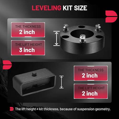 Image of BDFHYK 3 inch Front and 2 inch Rear Leveling Lift Kit, Compatible with 2007-2022 Silverado & GMC Sierra 1500 2WD 4WD, Suspension Leveling Lift Kit for Silverado Sierra 1500