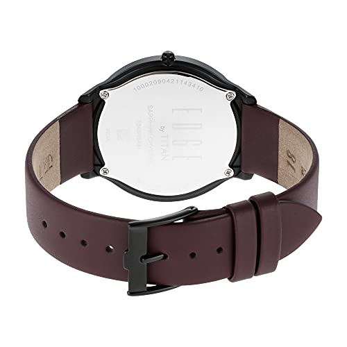 Titan Men Leather Edge Baseline Analog Black Dial Watch-Np1843Nl01/Np1843Nl01, Band Color-Brown - Image 6