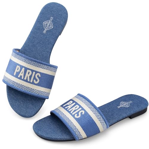Image of STUNAHOME Summer Flat Sandals for Women Fashion slide Sandals Womens