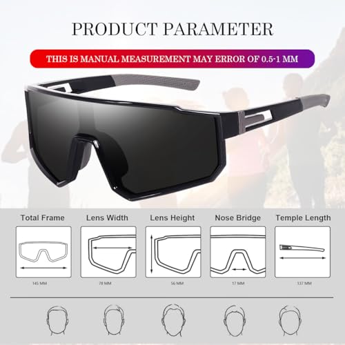 Image of CREEK Polarized Cycling Riding Cricket Glasses Sports Sunglasses Men Women for Moutain Baseball MTB Bicycle PS8528