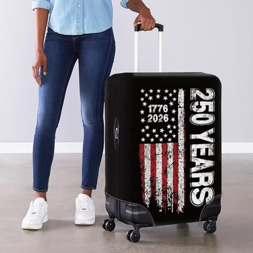 Image of Mumeson American Flag Luggage Cover for Suicase Anti-Scratch Washable Suitcase Protectors 18-32 Inch Suitcase Approved Travel Baggage Covers