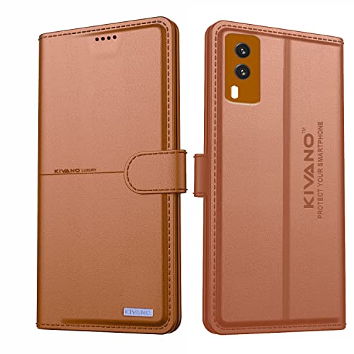 Image of KIVANO Compatible with Vivo V21e 5G Flip Cover | Leather Finish | Inside Pockets & Inbuilt Stand | Shockproof Wallet Style Magnetic Closure Back Cover Case