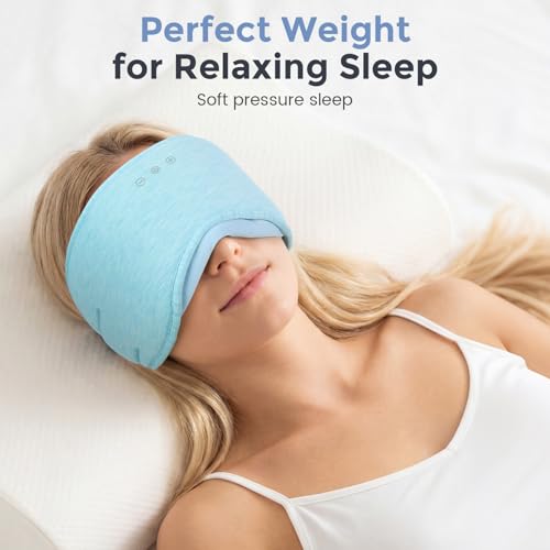 Sleep Headphones with Bluetooth 5.4 Sleep Mask, Bamboo Cotton Music Wireless Bluetooth Eye Mask for Sleeping, Earphones HD Speaker Microphone for Travel — view 4