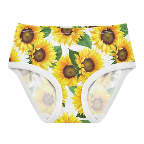 Joisal Sunflowers Yellow White Toddler Underwear Floral 2t Cotton Cute Panties Girl Stylish Undies Kids Briefs