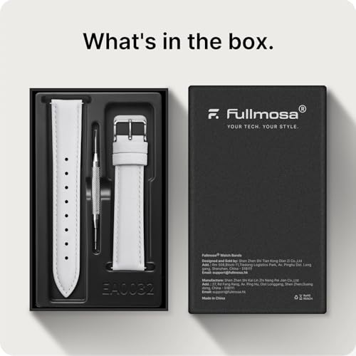Image of Fullmosa Watch Band, Quick Release Leather Watch Strap Compatible with Samsung Galaxy Garmin for Men Women, Replacement Bands Width 12mm 14mm 16mm 18mm 19mm 20mm 21mm 22mm 24mm