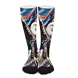 Melbrakin Bandera del Águila de Cataluña Águila Calva Patriótica Americana (3) Calcetines de compresión para mujer y hombre, calcetines altos hasta la rodilla para correr y viajar.