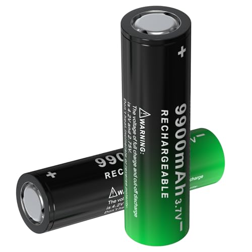 ABCTOY 3.7V 9900mAh Flat Top Rechargeable Batteries 2 Pack