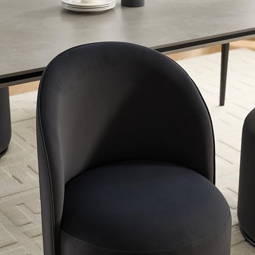 Sillón giratorio terciopelo gris oscuro miniatura 6