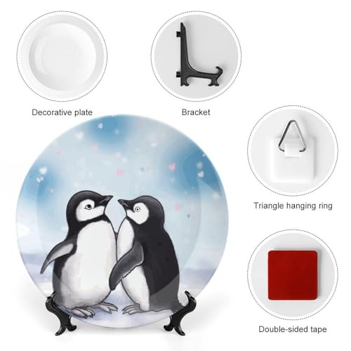 Plato decorativo I Love Penguins Bone China 6 in miniatura 3