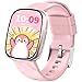 PTHTECHUS Smartwatch Kinder, Telefonuhr Sport Fitness für Kinder, IP68 Wasserdicht, 100+ Sportmodi, Benachrichtigungen Nachrichten, Fitness-Tracker für Jungen Mädchen (Rosa)