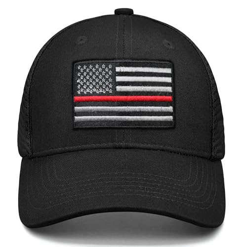 Image of Adjustable State Flag Trucker Hat Mesh Baseball Cap with Embroidered Patch for Men Women