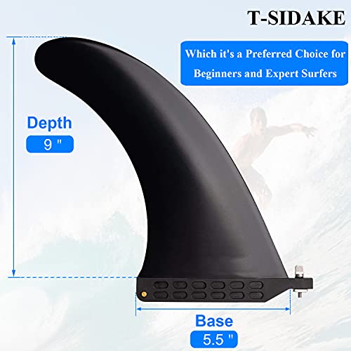 SDKDZKG 9'' SUP Single Center Fin, Fiberglass Reinforeced Nylon SUP Replacement Fins, Free No Tool Fin Screw - Image 4