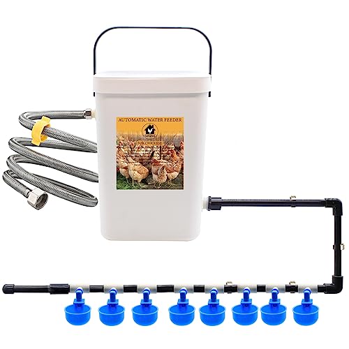 Gifank Automatic Chicken Waterer Float Controlled, 3 Gallons Poultry Waterer Dispenser With Hose Attachment And 1/2" Pvc Pipe, Automatic Chicken Waterer System For Chicks, Duck, Goose, Turkey #TOP9