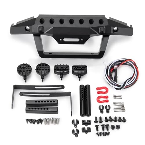 Pare-chocs avant RC en métal avec LED et crochet pour Traxxas TRX4 Sport 1/10