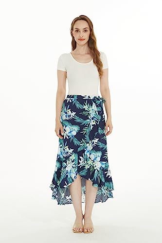 Image of Family Matching Hawaiian Clothes, Orchid Breeze Navy | Lightweight 100% rayon • Family matching outfits • Beach vacations • Luaus • Cruises • Family photos
