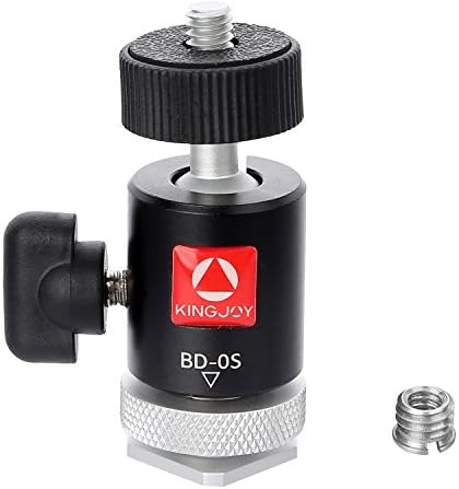 Mini Tripod Ball Head Mount 360 Degree Rotating Panoramic with 1/4" Screw Mount and 3/8" Conversion Adapter for DSLR Camera, Mirrorless Camera, Camcorder, Telescope, Action Camera, Slider, Tripod