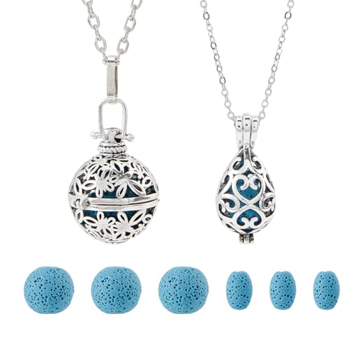 SUPERFINDINGS 2 estilos collar de aceites esenciales colgantes de...