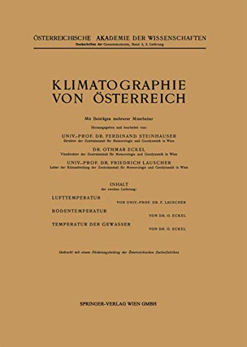 Klimatographie von Österreich (German Edition)