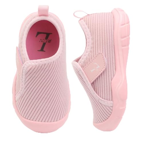 L-RUN Toddler Slippers Barefoot Boys' Girls' Corduroy Shoes for Indoor and Outdoor Play Breathable School Shoes for Kids