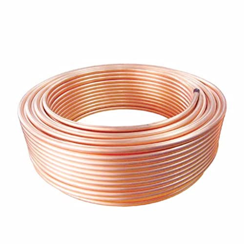 1pcs Copper Tube, Copper Coil Air Conditioning Copper Pipe T2 Soft Copper Tubing OD2/3/4/6/8/10/12/14mm Pipes Fittings (Color : 5 Meter, Size : OD 6mm x T 1.5mm)
