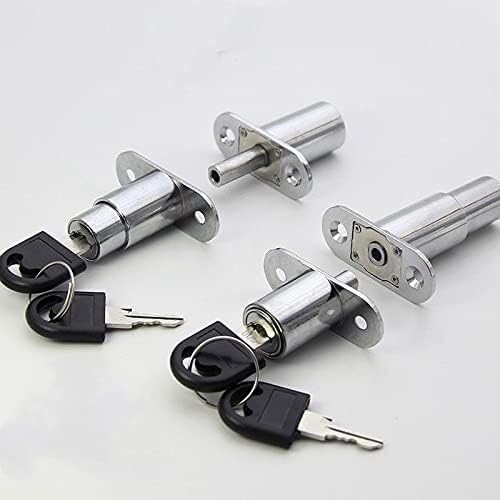 Metal cam lock, Cabinet locks, Cabinet Lock 2pcs Useful Cam Cylinder Locks 23/32mm Tongue Door Bolt Latch Wooden Cabinet Wardrobe Sliding Door with Key Alloy Furniture Hardware(32mm)