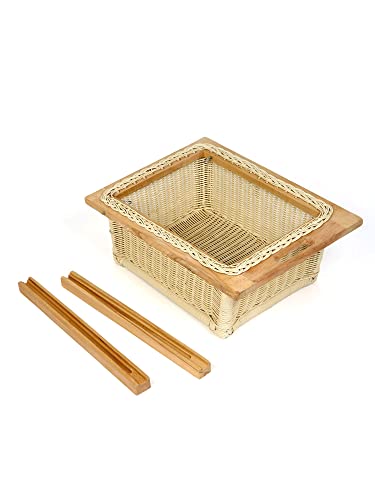 Habere India-All The Cultures Fabricating India Wicker Basket For Modular Kitchen|Wicker Basket|Onion Baskets For Storage Channel|Pullout Basket For Modular Kitchen(16.5 Wx20 Lx8 H)-Rectangular,Beige