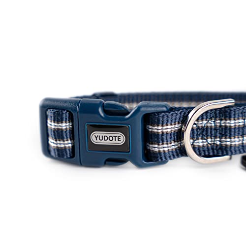 Petiry Reflective Nylon Dog Collar With Soft And Comfortable Neoprene Padding,Adjustable For Medium Dogs.(Neck 13"-18.9",Blue) #TOP4