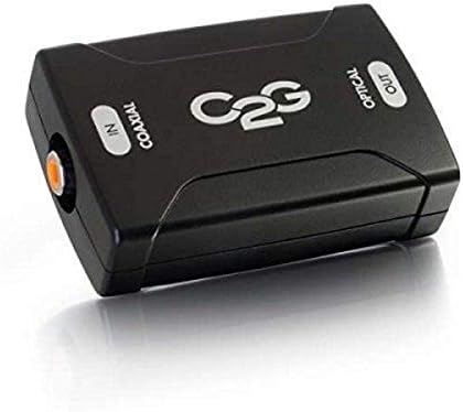 C2G 40018 Coaxial To Slink Optical Digital Audio Converter, Black