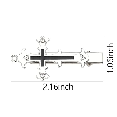 Ancnoz Cross Hair Clips Halloween Goth Hair Accessories For Women Girls Metal Y2K Gothic Cross Barrettes Hairpins Alligator Clips Set Of 4 Cool Halloween Hair Decorations Vampire Costumes Accessory thumb #6