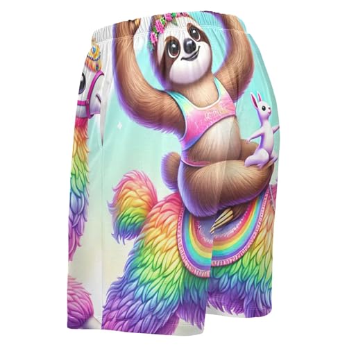 Sloth Yoga Llama Cute Pajama Mens Shorts Sport Gym Lounge Sleep Shorts Funny Cool Gifts S3