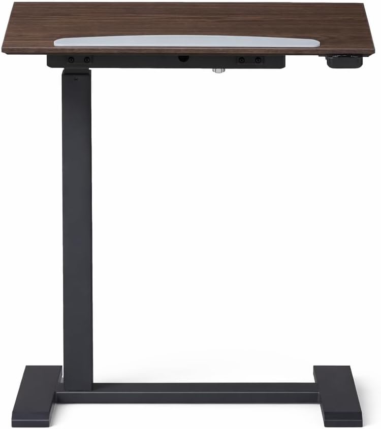 Home Zone Living Height Adjustable Electric Desk, USB-C Rechargeable Battery Powered Bedside Table with Tilt Top, Rolling Mobile Laptop Stand, 26.3 to 42.5 in Height