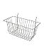 AMKO BSK17/CH Narrow Basket â€“ Storage Basket for Pegboard, Gridwall, Durable, Spacious Display Fixture. Retail Fixtures (Pack of 6)