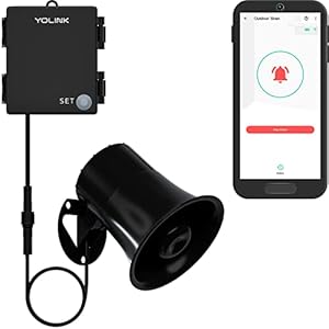 YoLink Outdoor Security Siren & Smart Alarm Controller Kit – Loud 110 dB, Wireless, Battery-Powered, 1/4 Mile Range, Android-iOS App, Alexa, Google, IFTTT, Home Assistant, Hub Required!