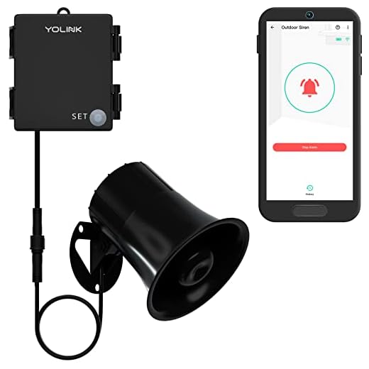 YoLink Outdoor Security Siren & Smart Alarm Controller Kit - Loud 110 dB, Wireless, Battery-Powered, 1/4 Mile Range, Android-iOS App, Alexa, Google, IFTTT, Home Assistant, Hub Required!