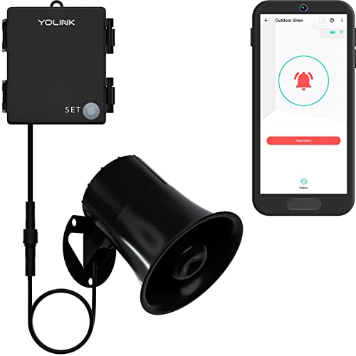 YoLink Outdoor Security Siren & Smart Alarm Controller Kit - Loud 110 dB, Wireless, Battery-Powered, 1/4 Mile Range, Android-iOS App, Alexa, Google, IFTTT, Home Assistant, Hub Required! by YoLink - Used condition - US$37.73