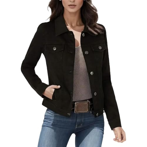 Manteau femme grande taille en jean noir parfait pour les sorties urbaines