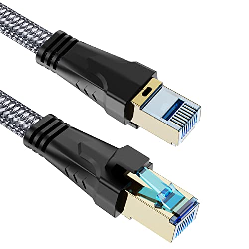 XGMATT CAT8 Lan Cable 5M,40Gbps 2000Mhz High Speed Gigabit SFTP Lan Network Internet Cables with RJ45 Gold Plated Connector for Use of Smart Office Smart Home System iOT Gaming