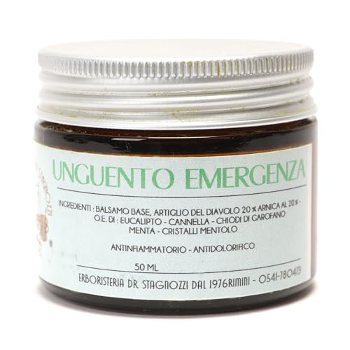 Unguento Emergenza 50 gr. | Artiglio del diavolo 20% | Arnica 20% | Per Dolori Muscolari E Articolari-sollievo Rapido | Dolori Cervicali, ideale per Massaggi