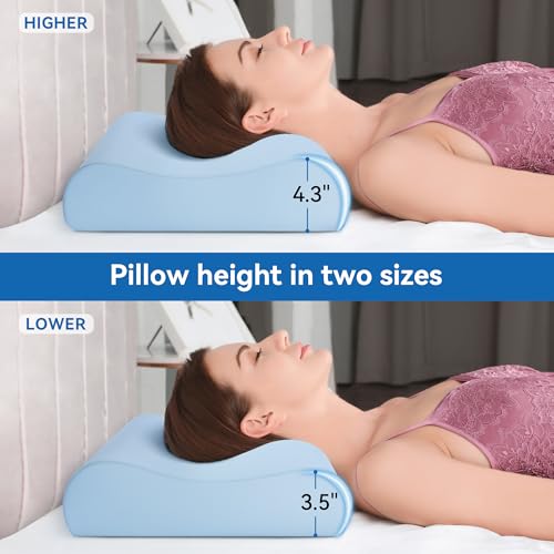 Image of AM AEROMAX Firm Contour Memory Foam Pillow, Cervical Pillow for Neck Pain Relief, Neck Orthopedic Sleeping Pillows for Side, Back and Stomach Sleepers.